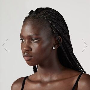 Gucci Interlocking G Stud Earrings in 925 Silver with Engraved Pattern